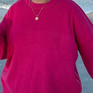 LILLUSORY Women's Crewneck Batwing Long Sleeve Sweaters Oversized